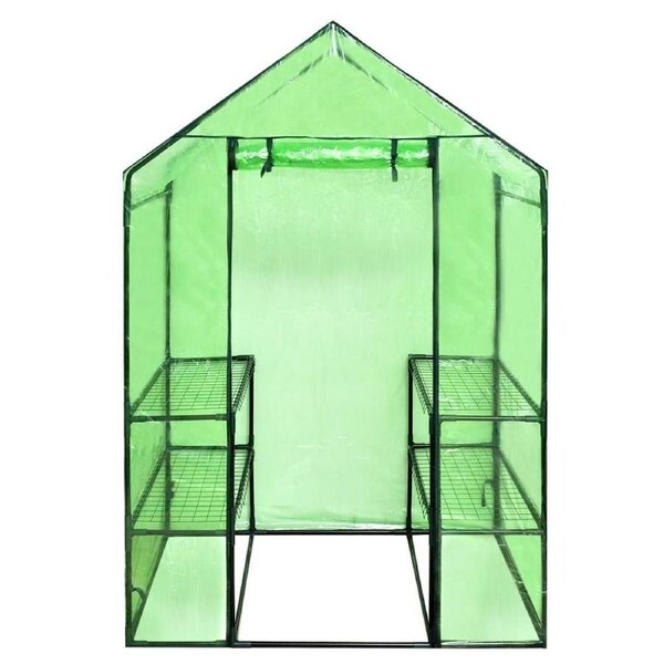 Walk-In Greenhouse Hot House 4 Shelves Green House Storage Shed 120cm