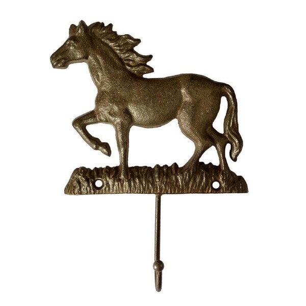 Cast Iron Bowen Horse 1 Hook For Keys or Coats Handcrafted