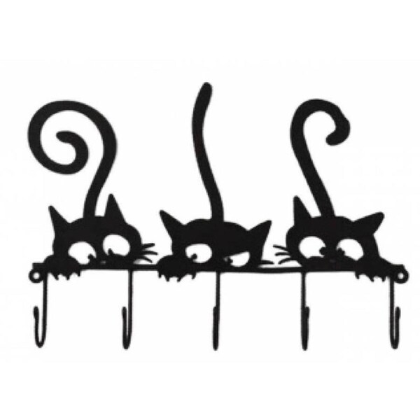 Crazy Cats 5 Hooks Matte Black Metal