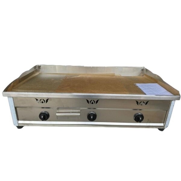 Commercial Large 900mm Heavy Duty 3 Burners Flattop Grill LPG Gas Stainless Steel Hot Plate