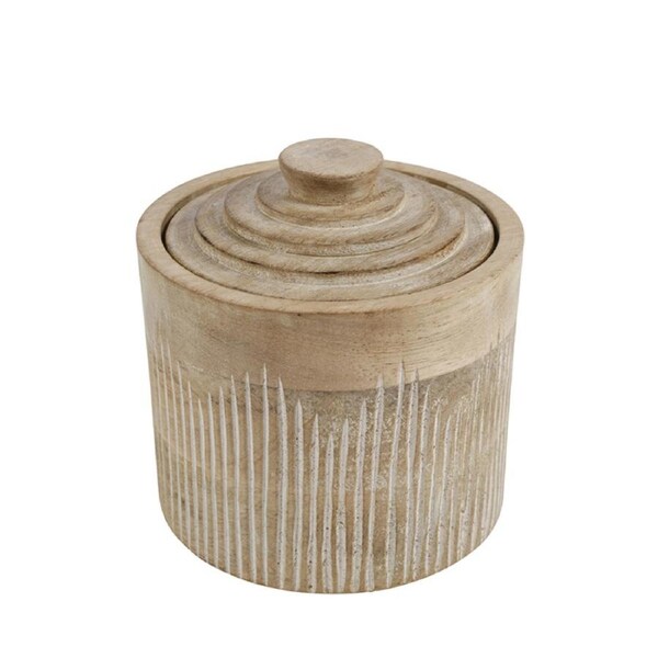 Maine & Crawford Cyrus 13x11cm Wood Canister Home Decorative Container Natural