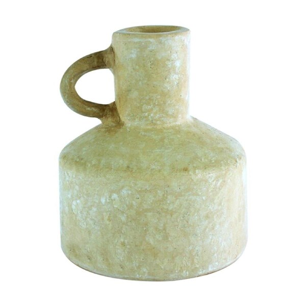 Maine & Crawford Troy 15x13cm Papier Mache Vase Home/Room Tabletop Decor Cream