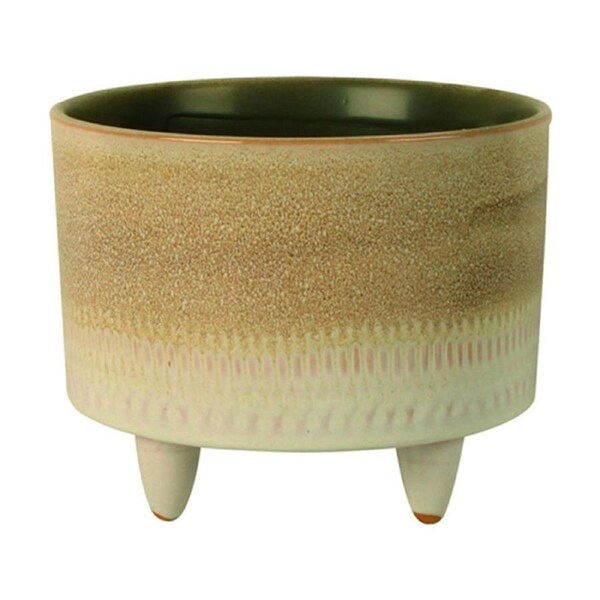 Maine & Crawford Amoura 27x26cm Ceramic Plant Pot Home/Garden Decor w/Feet Cream