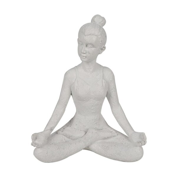 Maine & Crawford Yogi 16x14cm Resin Ornament Sculpture Home Tabletop Decor White