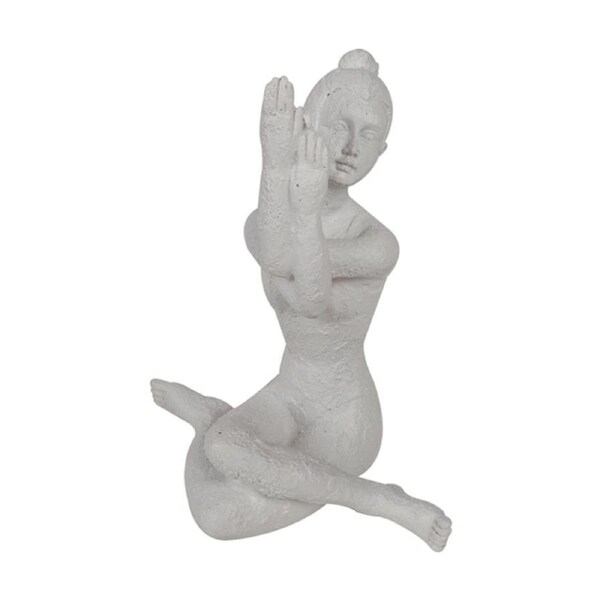 Maine & Crawford Yogi 16x16cm Resin Ornament Sculpture Home Tabletop Decor White