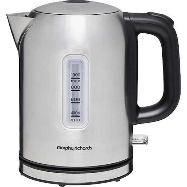 Morphy Richards 2200W Equip 1L Electric Water Boiler Kettle Silver MREK1SS 21cm