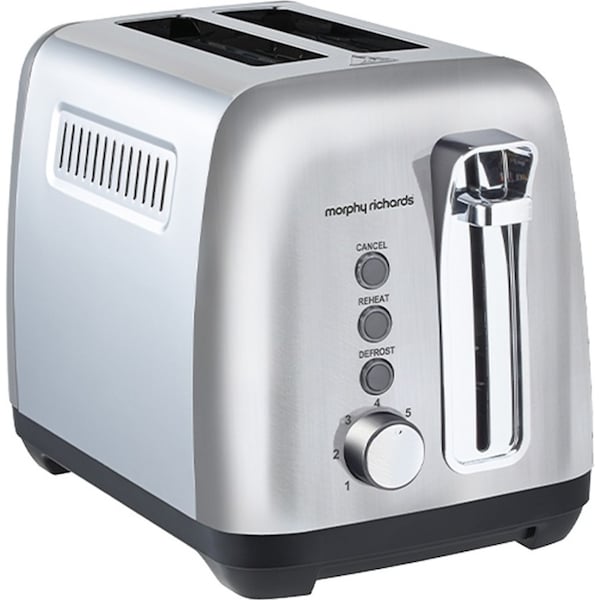 Morphy Richards 1150W Equip 2 Slice Electric Bread/Toaster Silver MREK1B 29cm