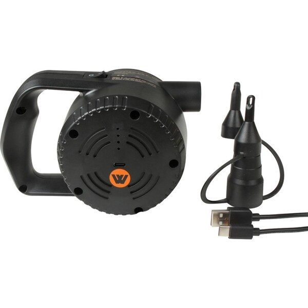 Wildtrak Rechargeable 16cm Electric Air Pump For Inflatable Outdoor Camping BLK