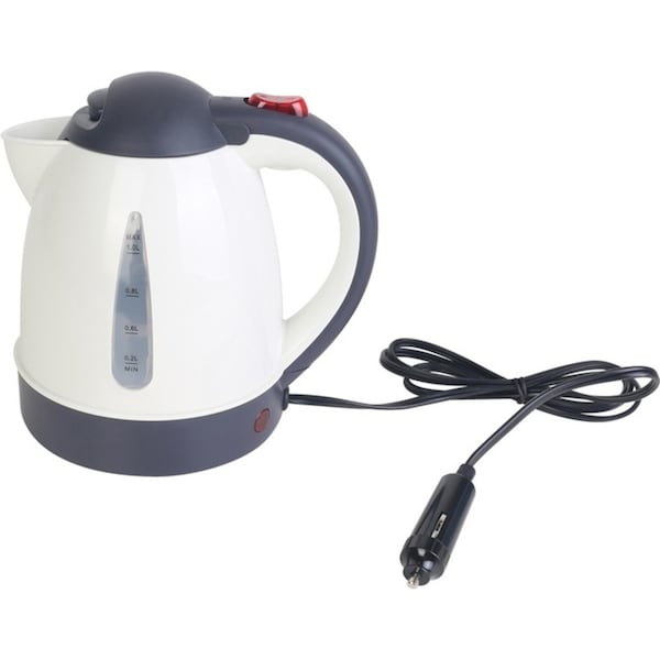 Wildtrak Portable 12V/1L Kettle Outdoor Camping/Hiking Travel Water Boiler White
