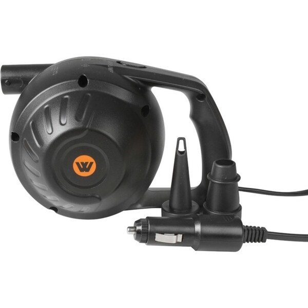 Wildtrak 12V/24.5cm Electric Air Pump For Inflatable Outdoor Travel Camping BLK