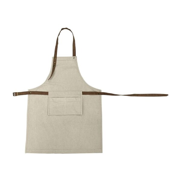 Maine & Crawford Crissi 78cm Canvas Adjustable Utility Bib Apron w/ Pocket Cream