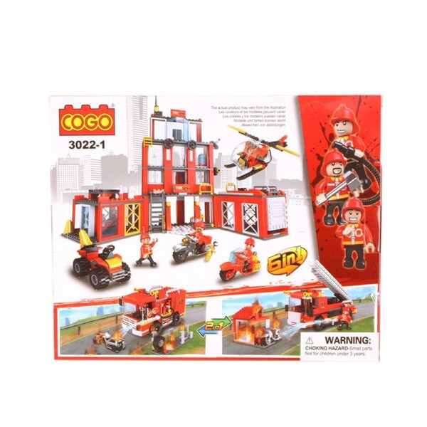 184pc Toylife 26cm Plastic Fire Truck Build Blocks Play Toy Set Kids 3y+ Red