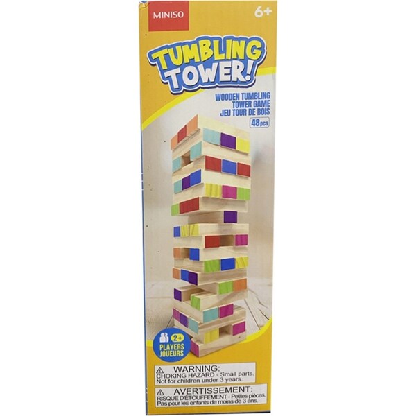 48pc Razoo 2-Player 26cm Colorful Wooden Tumbling Tower w/Dice Set Kids 6+
