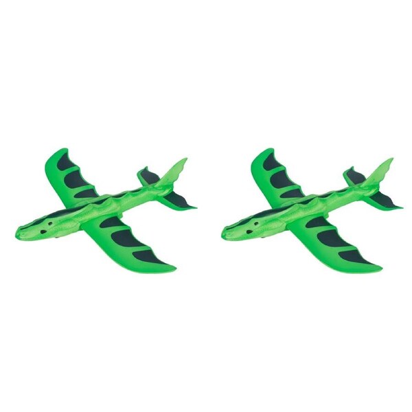 2x Toylife 20cm Fly Upto 20-30M Dragon Launcher Glider Toy Outdoor Kids 6+ Green