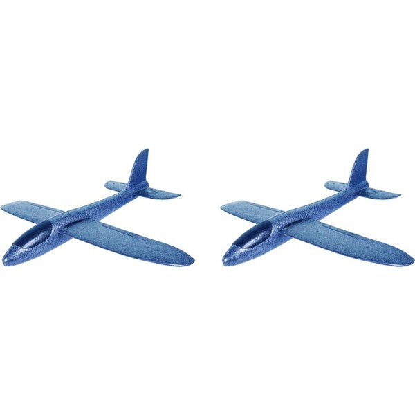 2x Toylife 49cm Plastic Sky Glider Launch Plane Kids/Children Outdoor Toy Blue