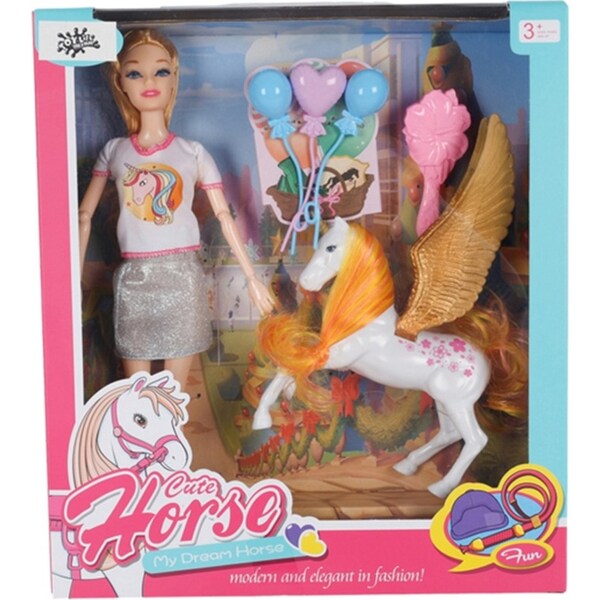 6pc Toylife Dream Girl Doll w/ Horse Wings Accessory Kids Pretend Toy Assorted