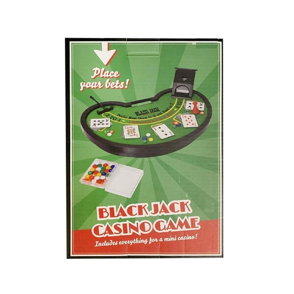 Razoo 26cm Black Jack Casino Cards/Chips/Board Game Set Tabletop Play Family