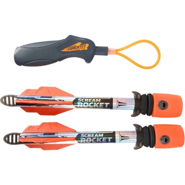 3pc Toylife 28cm Fly Upto 75M Scream Rocket/Slingshot Set w/ Sound Kids 8y+