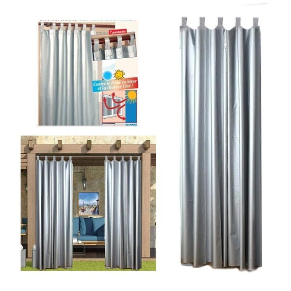 Thermal Insulated Indoor Outdoor Blackout Curtain Sun Blocking Porch Patio Drape Blinds Waterproof