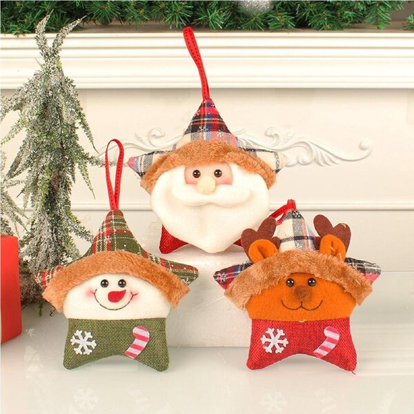 3Pcs Santa Claus Elk Christmas Tree Hanging Decor Christmas Doll Pendant Decor
