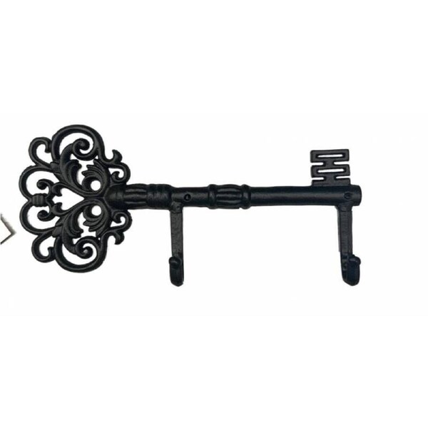 Key 2 Hooks For Keys or Coats Handcrafted Black