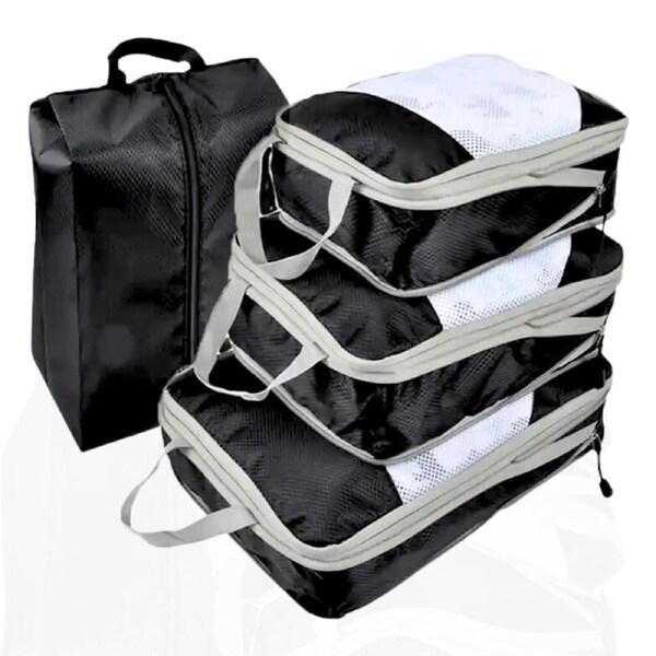 Pack of 4 Expanding Compression Travel Cube Organizers