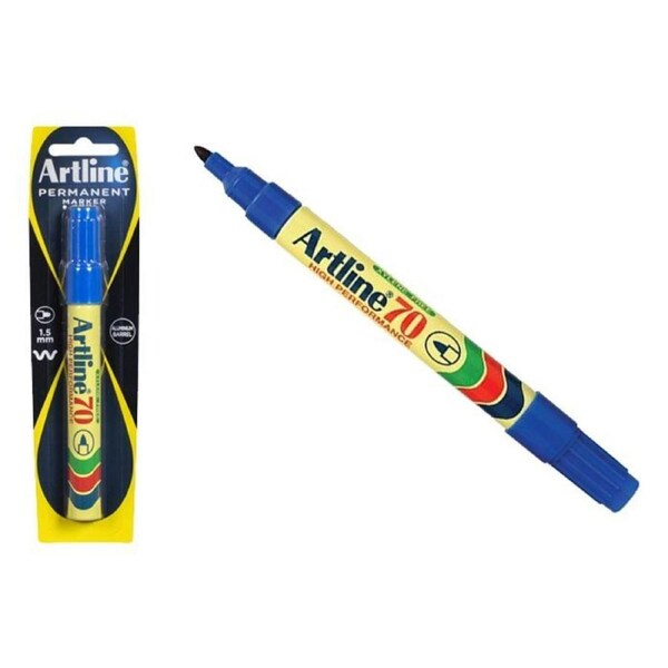 1x Artline 70 Permanent Marker 1.5mm Bullet Nib - Blue