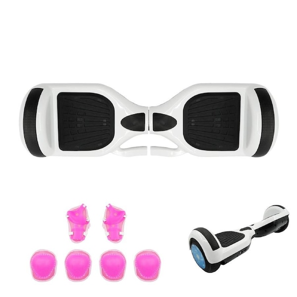 ACA Self Balancing Electric Scooter Kids Flash Wheel Hoverboard Skateboard White