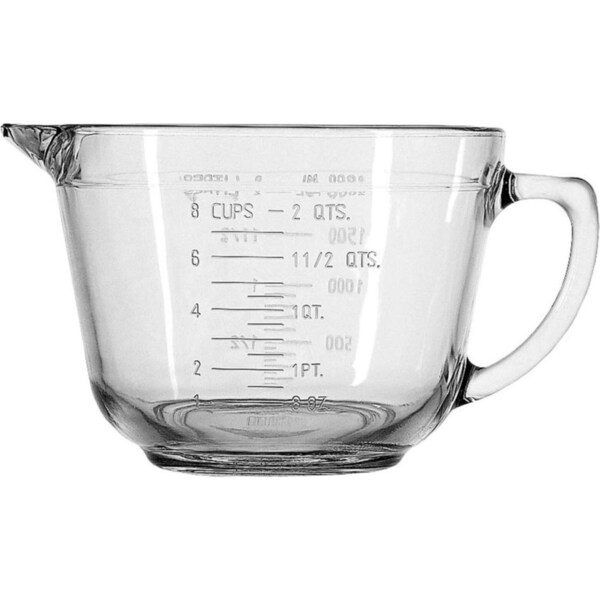 Anchor Hocking 2L/8-Cup Glass Batter Bowl Kitchen Baking Measuring Jug Clear