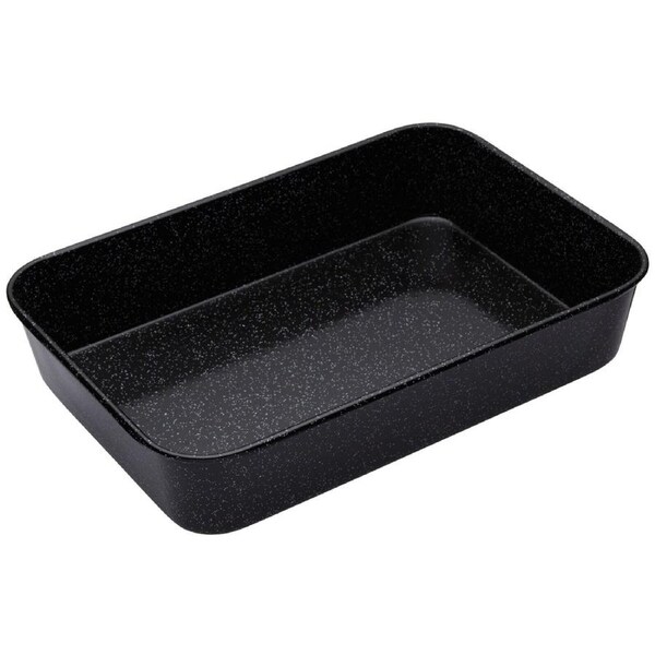 Mastercraft Pro Vitreous 40x28cm Enamel Rectangle Roasting Pan Baking Tray Black