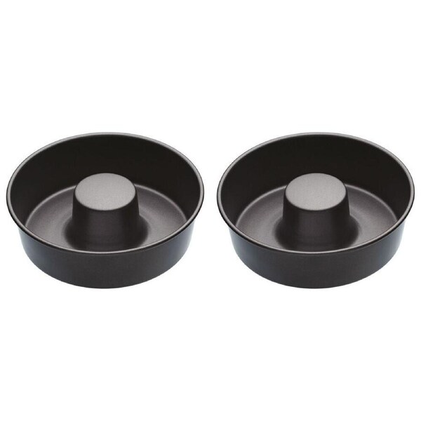 2x Mastercraft 20cm Heavy Base Non-Stick Savarin Cake Mould Baking Pan Tray BLK