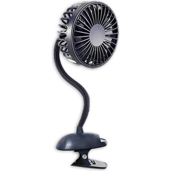 Koolmaxx Portable Flexible Clip Electric Rechargable Fan 37x10x12cm Black