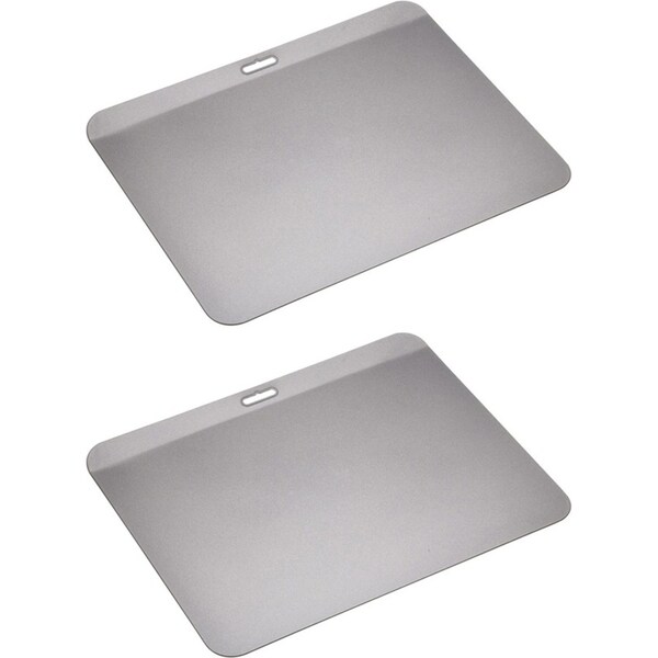 2x Mastercraft 35x28cm Heavy Base Steel Baking Sheet Non-Stick Oven Tray Pan GRY