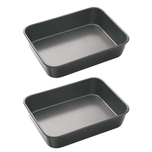 2x Mastercraft 39x28cm Heavy Base Deep Non-Stick Roasting/Baking Pan Large Black