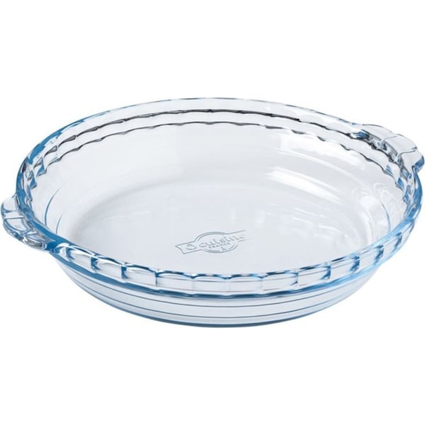 O'Cuisine 26x23cm Baking Round Glass Pie Dish w/ Handle Oven Tray Bakeware Clear
