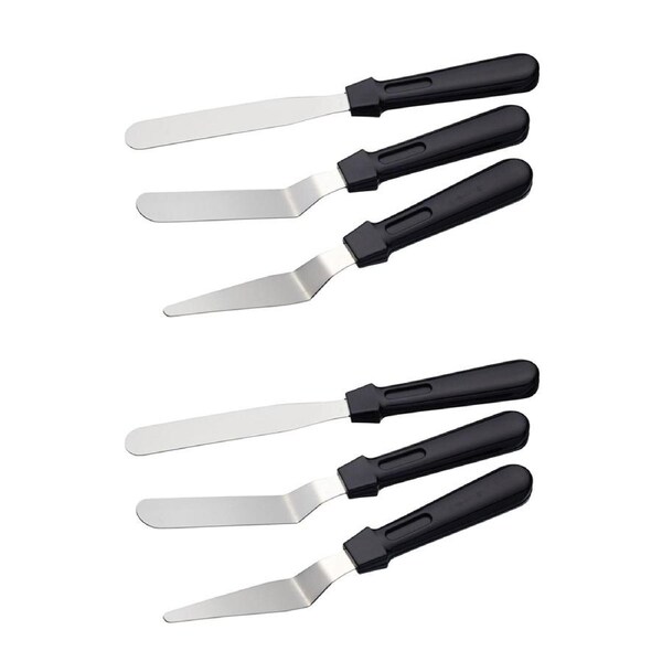 2x 3pc Mastercraft Stainless Steel Mini Palette Spreading Baking Utensil Set