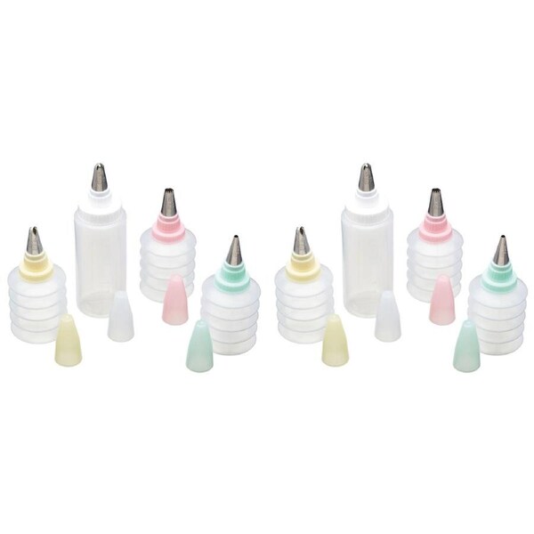 2x 8pc Mastercraft 290ml Bottle/Nozzle Cookie Cupcake Decorator Kit Baking Set