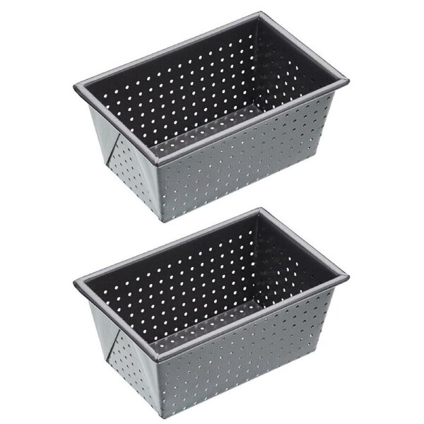 2x Mastercraft 16x10cm Crusty Bake Non-Stick Box Sided Loaf/Bread Pan Baking BLK