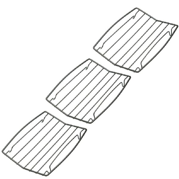 3x Mastercraft 26cm Non-Stick Roasting/Grilling Rack Storage Baking/Cooking BLK