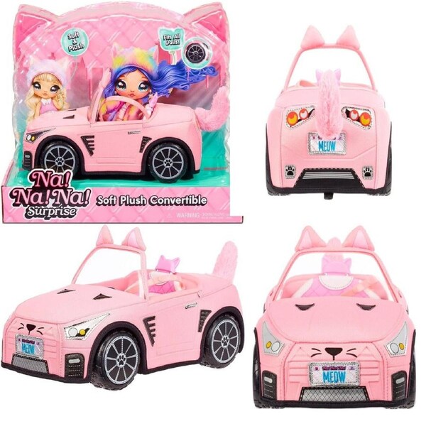 Na! Na! Na! Surprise Pink Soft Plush Convertible Car Na Kitty Race Play Gift