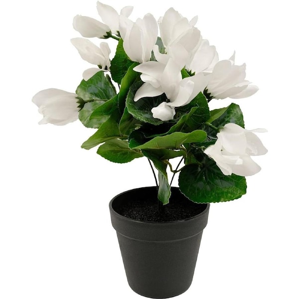 Potted Fake White Cyclamen Artificial Plant 35 cm