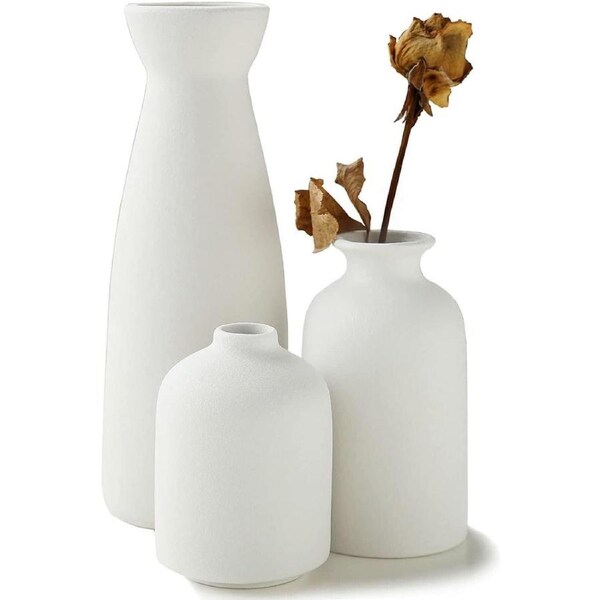 Modern Nordic Ceramic Vases Matte White Minimalist Decor
