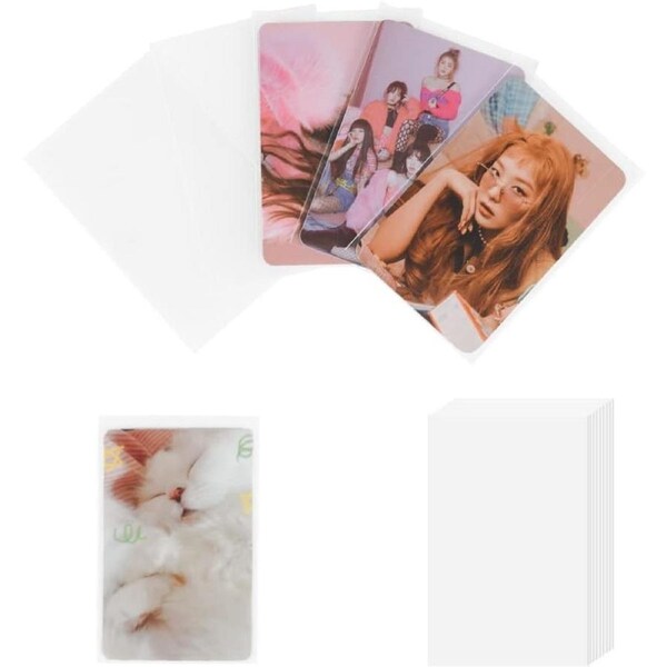 100Packs Photocard Sleeves 200Microns Kpop (Unsealable)