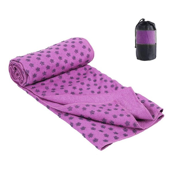 185X63CM Non-slip Yoga Towel Mat Eco-friendly Fitness Gym Blanket Large 6 Colours X1 Light Purple