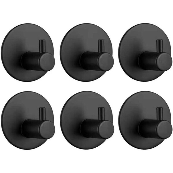 6 Pack Stainless Steel Wall Hooks 300cm Adhesive