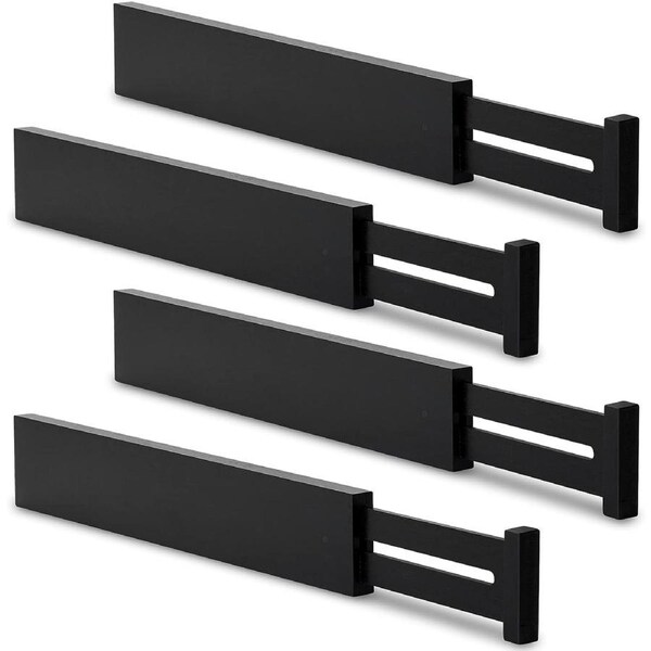 4 Pack Bamboo Drawer Dividers Organizers