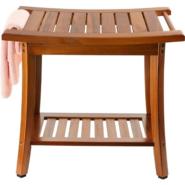 Teak Shower Bench Seat Handles Storage