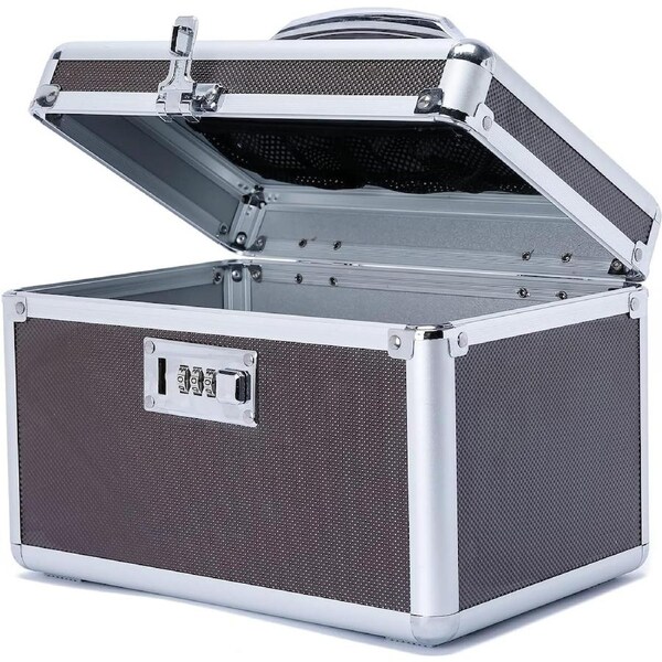 Combination Medicine Box Portable Storage Lockbox (Coffee/Small)