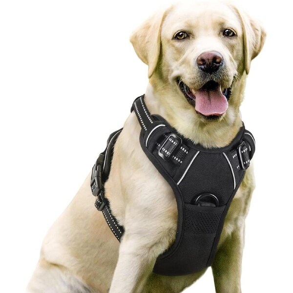 Dog Harness No Pull Pet Harness L Black
