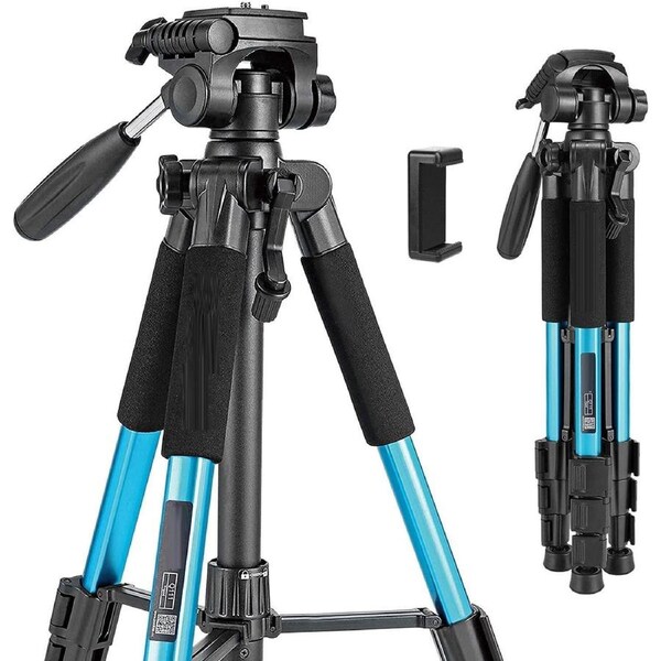 Portable Pro Tripod Stand Phone Mount, Blue